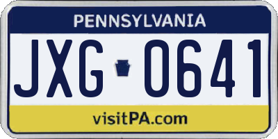 PA license plate JXG0641