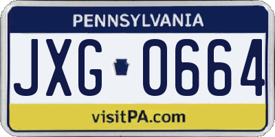 PA license plate JXG0664