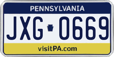 PA license plate JXG0669