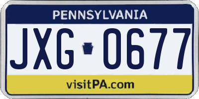 PA license plate JXG0677