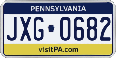 PA license plate JXG0682