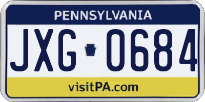PA license plate JXG0684