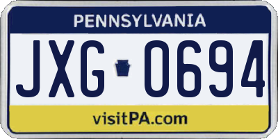 PA license plate JXG0694