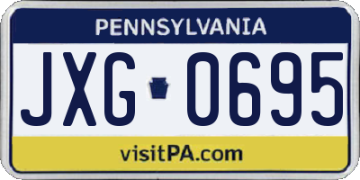 PA license plate JXG0695