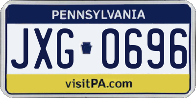 PA license plate JXG0696