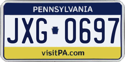PA license plate JXG0697