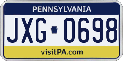 PA license plate JXG0698