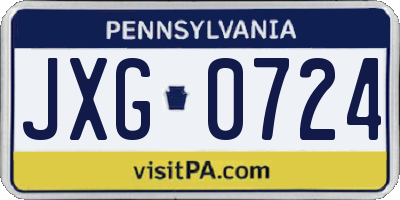 PA license plate JXG0724