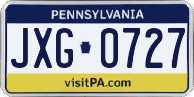 PA license plate JXG0727