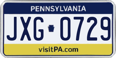PA license plate JXG0729