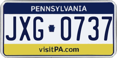 PA license plate JXG0737