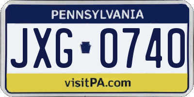 PA license plate JXG0740