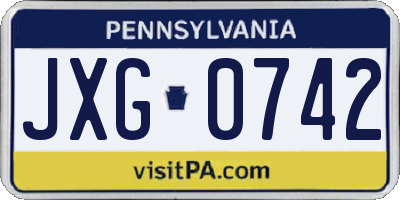 PA license plate JXG0742