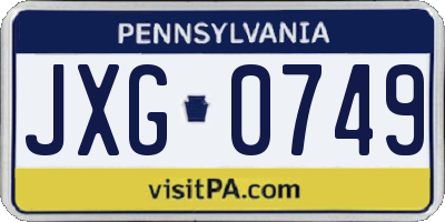 PA license plate JXG0749
