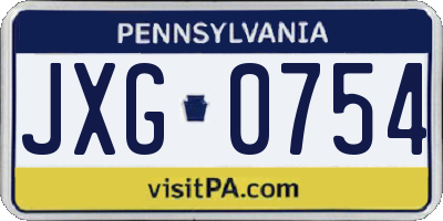 PA license plate JXG0754