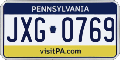 PA license plate JXG0769