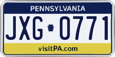 PA license plate JXG0771