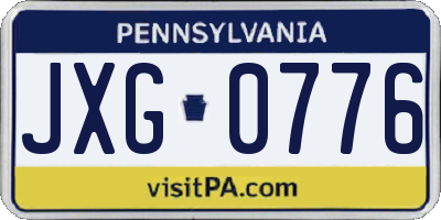 PA license plate JXG0776
