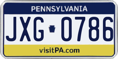 PA license plate JXG0786