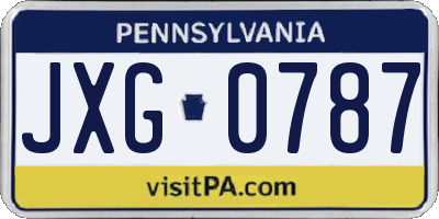PA license plate JXG0787