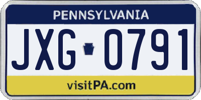 PA license plate JXG0791