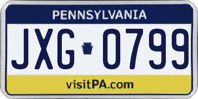 PA license plate JXG0799