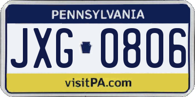 PA license plate JXG0806