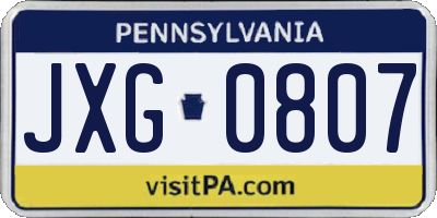 PA license plate JXG0807