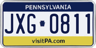 PA license plate JXG0811