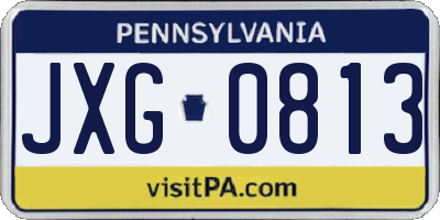PA license plate JXG0813