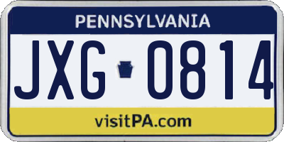 PA license plate JXG0814