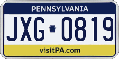 PA license plate JXG0819
