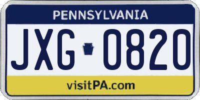 PA license plate JXG0820