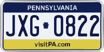 PA license plate JXG0822