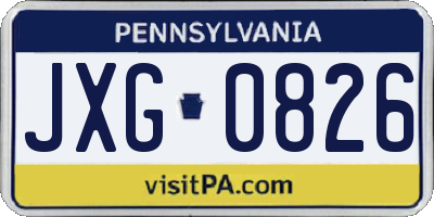 PA license plate JXG0826