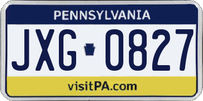 PA license plate JXG0827