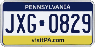 PA license plate JXG0829