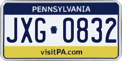 PA license plate JXG0832