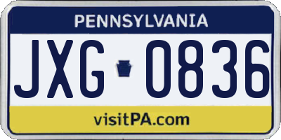 PA license plate JXG0836
