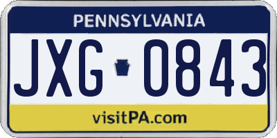 PA license plate JXG0843