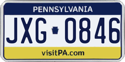 PA license plate JXG0846