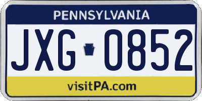 PA license plate JXG0852
