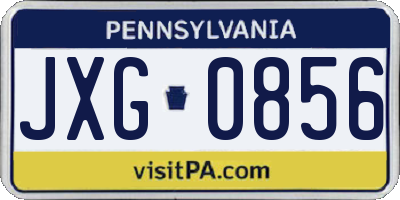 PA license plate JXG0856