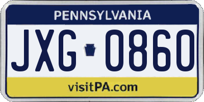 PA license plate JXG0860
