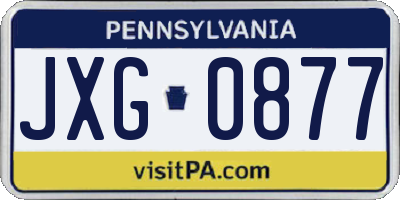 PA license plate JXG0877