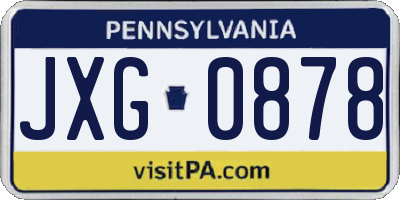 PA license plate JXG0878