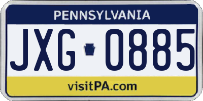 PA license plate JXG0885