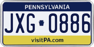 PA license plate JXG0886