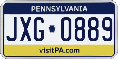 PA license plate JXG0889