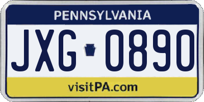 PA license plate JXG0890